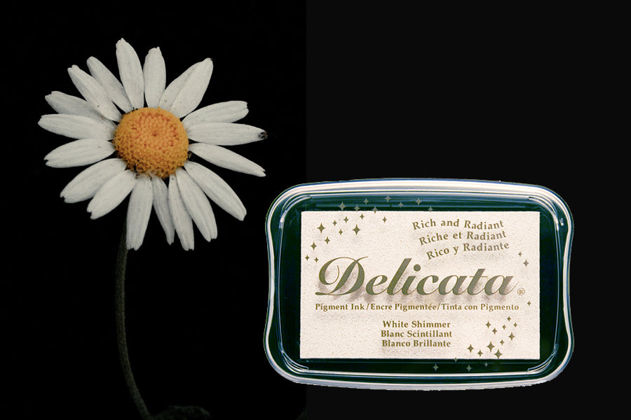 Delicata - White Shimmer - Metallik-Stempelkissen