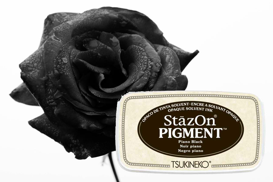 StazOn Pigment - Piano Black - St.Kissen f. Glas, Kunststoff, Metall