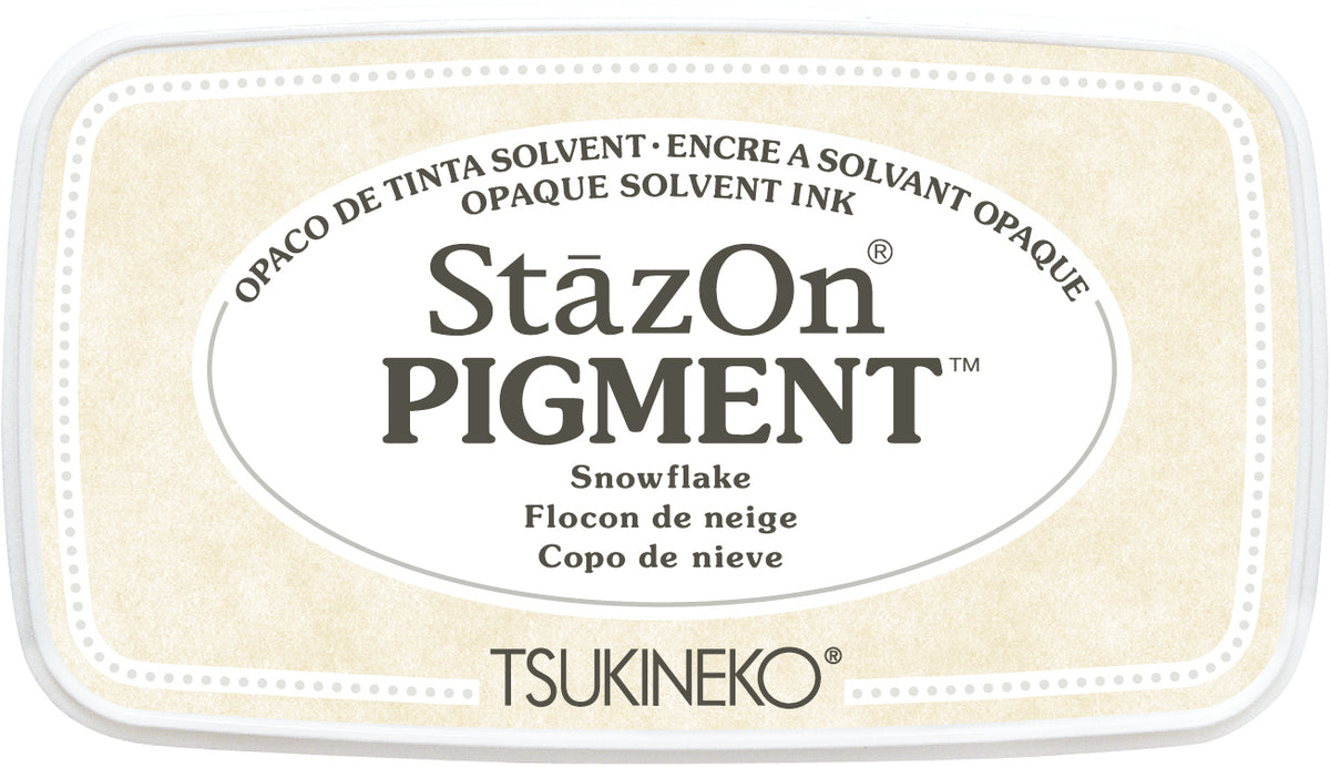 StazOn Pigment - Snowflake - Tampón de tinta para cristal, plástico, metal