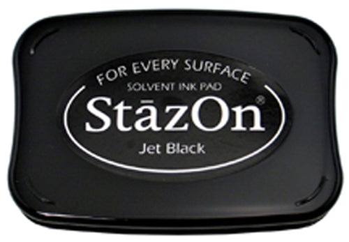 StazOn - Jet Black - St.Kissen f. Glas, Kunststoff, Metall - 65x95mm